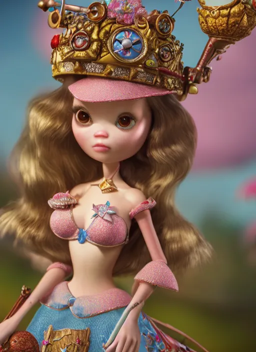 Image similar to highly detailed closeup, profile portrait of tin toy fairytale princess bikini, unreal engine, nicoletta ceccoli, mark ryden, earl norem, lostfish, global illumination, detailed and intricate environment