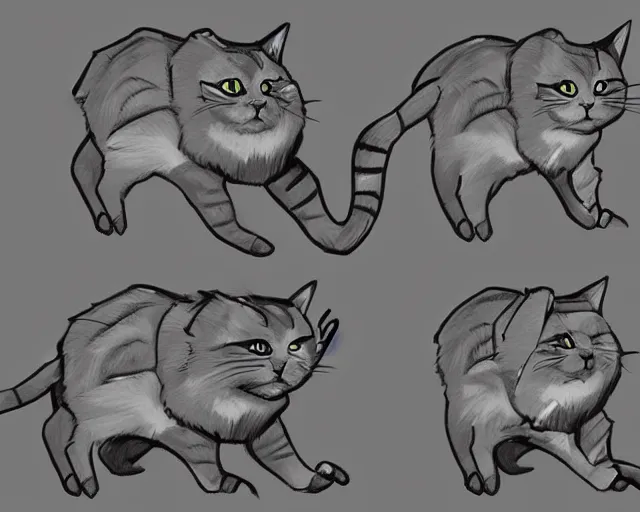 Prompt: 'how to draw king cat' step-by-step reference, trending on artstation, indie games, digital art, line art