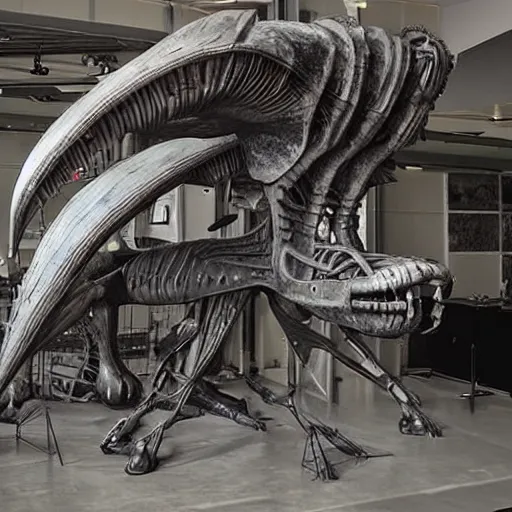 Image similar to an ariplane designed by giger.