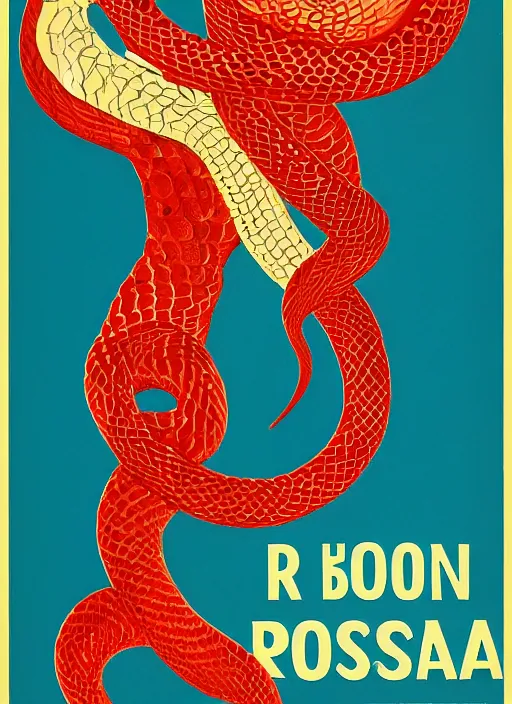 Prompt: a political poster of a snake for president of russia communist propaganda 1 9 4 0 by dmitri moor