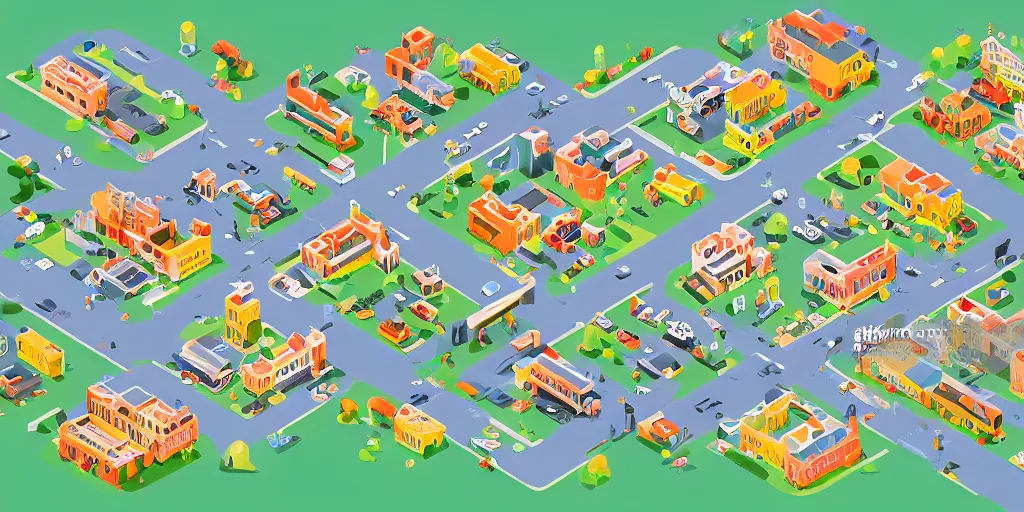 Image similar to cute isometric city