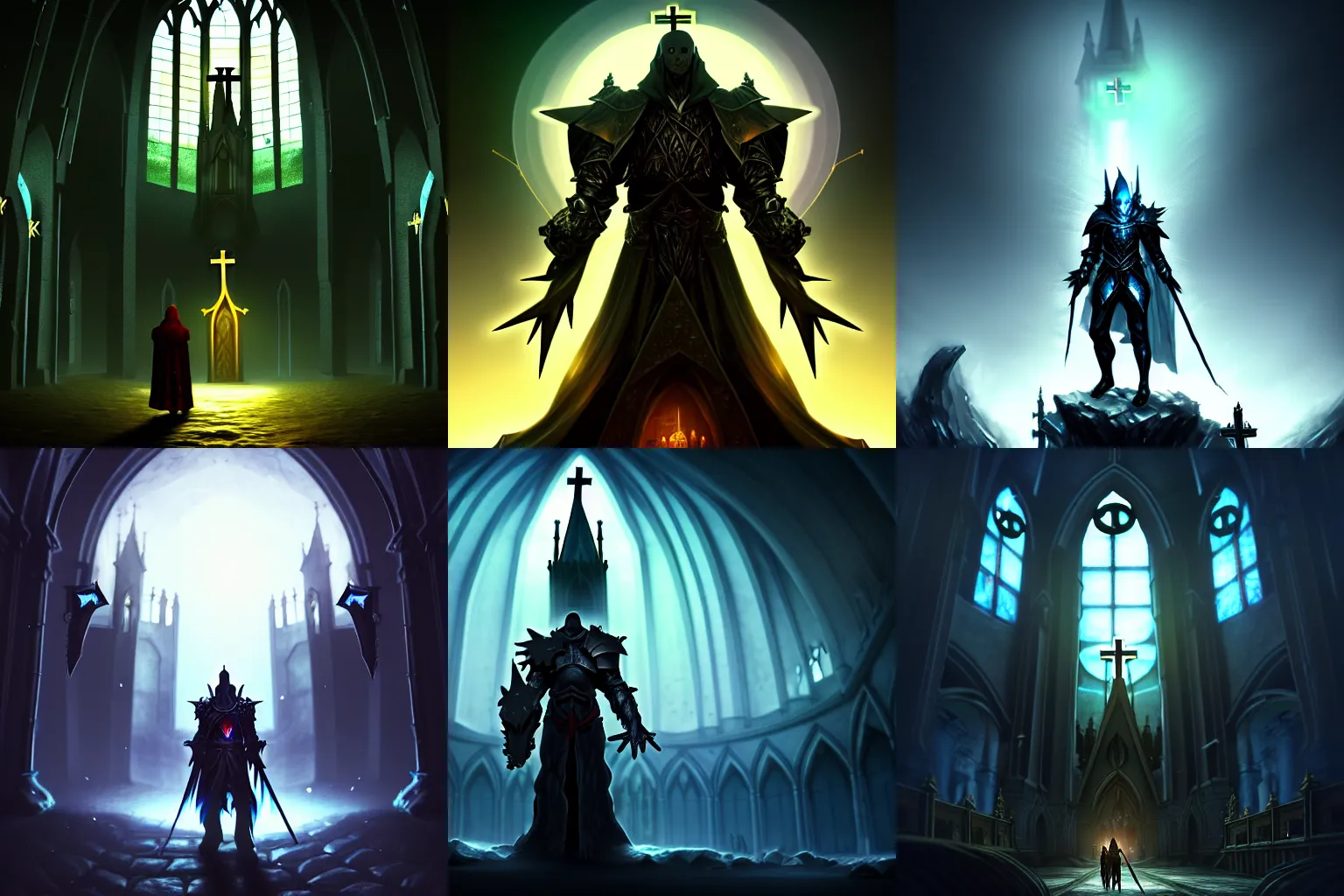 Image similar to man lost in the darkness, good anatomy, fantasy knight, magic armor, servant of dark moth, magic eyes, digital art, concept art, best of 2023 on artstation style, simulation, structure, fine, wide angle, natural light, volumetric, behind is a great church of magic