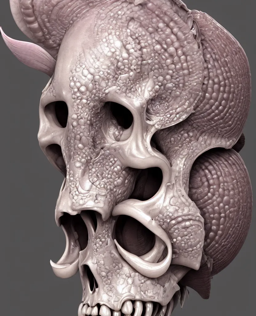 Prompt: goddess princess face close-up portrait ram skull. hard surface modelling zbrush and octane render. jellyfish phoenix head, nautilus, orchid, skull, betta fish, bioluminiscent creatures, intricate artwork by Tooth Wu and wlop and beeple. octane render, trending on artstation, greg rutkowski very coherent symmetrical artwork. cinematic, hyper realism, high detail, octane render, 8k