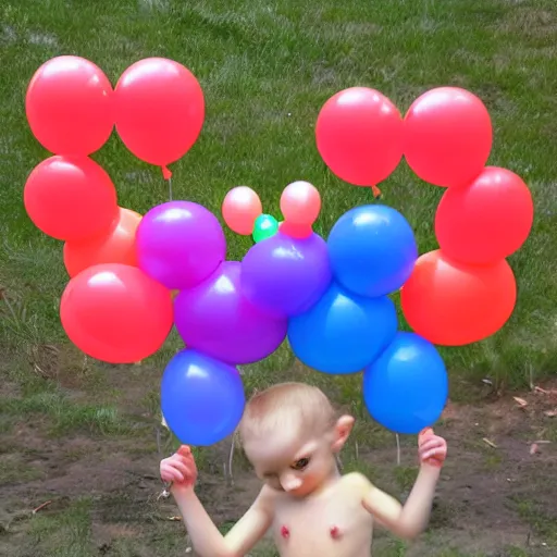 Prompt: a photograph of a balloon monkey hybrid