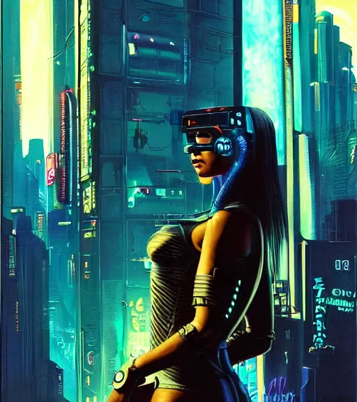 Prompt: a portrait of a cyberpunk person, Night City, cyberpunk 2077, very very coherent painting, 1979 OMNI Magazine Cover, street level neo-Tokyo in Cyberpunk 2077 style by Vincent Di Fate by mark arian by artgerm, 4k, 8k, HD, trending on artstation