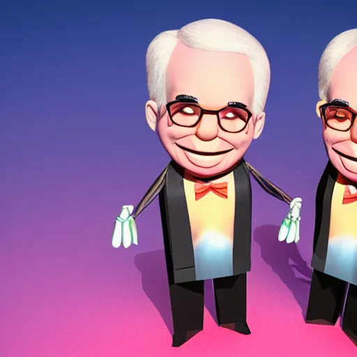 Image similar to Steve Martin as a marionette, 3d rendered style