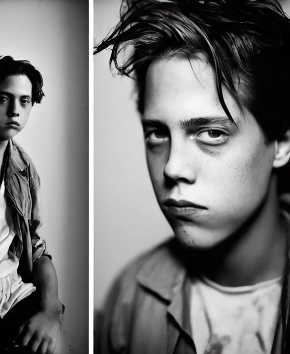 Image similar to portrait cole sprouse photographed by nan goldin