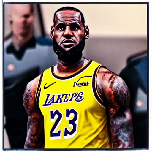 Image similar to first picture of lebron james as captain in new star trek movie, ( eos 5 ds r, iso 1 0 0, f / 8, 1 / 1 2 5, 8 4 mm, postprocessed, crisp face, facial features )