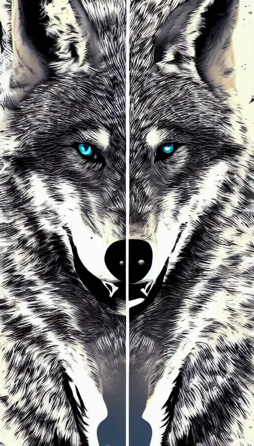 Image similar to rabid wolf 8 0's style digital art, photorealistic poster