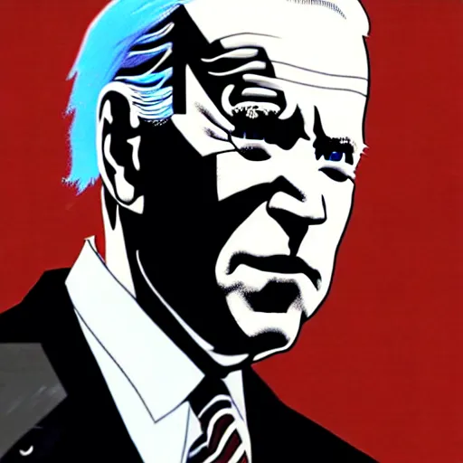 Image similar to Joe Biden looking sinister, by Tsutomu Nihei, highly detailed