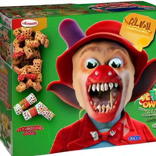 Image similar to goblin cereal box