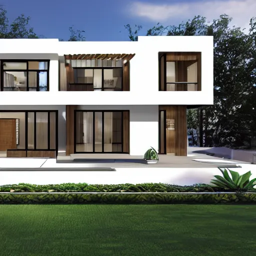 Prompt: Floor plan to a modern contemporary house