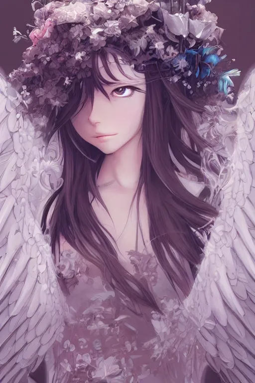 Prompt: beautiful anime maiden with angelic wings, intricate, elegant, highly detailed, artstation, concept art, illustration, art by Yoshitaka Amano, Sakimichan, Kuvshinov Ilya, tsuaii