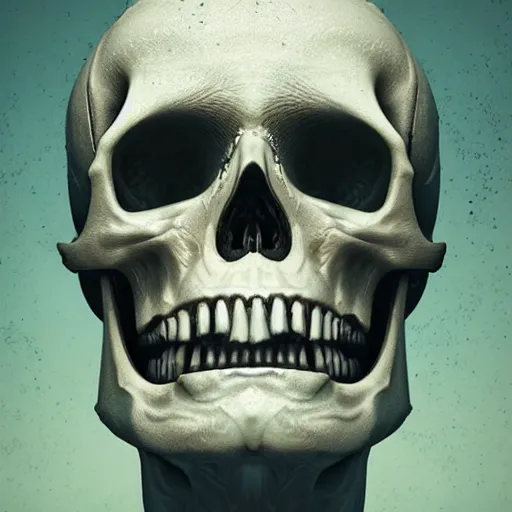 Image similar to portrait_of_a_melting_skull._intricate_abstract._intricate_artwork._by_Tooth_Wu_wlop_beeple_dan_mumford._octane_render_trending_on_artstat