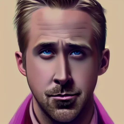 Prompt: ryan gosling, surprised, mouth open, gay, pink lighting ultra realistic photorealistic highly detailed high quality, a stunningly, digital painting, artstation, concept art, smooth, sharp focus, illustration, art by artgerm and greg rutkowski and alphonse mucha 8 k