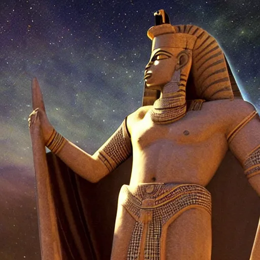 Image similar to the god osiris on sirius b addressing his followers