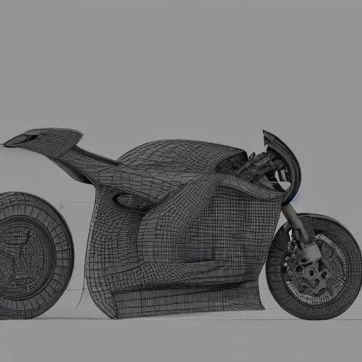 Image similar to drawing of strange concept motorcycle by Japanese engineers, blade runner style, 3d, photorealism