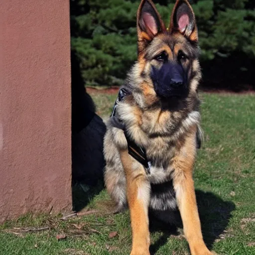 Prompt: a humanoid german shepherd posing as a eagle scout. pinterest, 4 k.