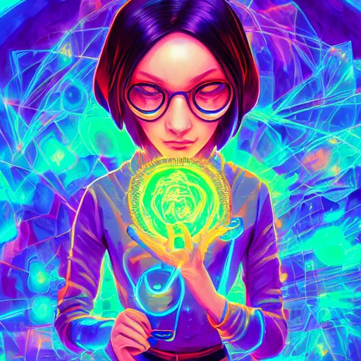 Image similar to skill magic geek inside matrix deepdream radiating a glowing aura stuff loot legends stylized digital illustration video game icon artstation lois van baarle, ilya kuvshinov, rossdraws,