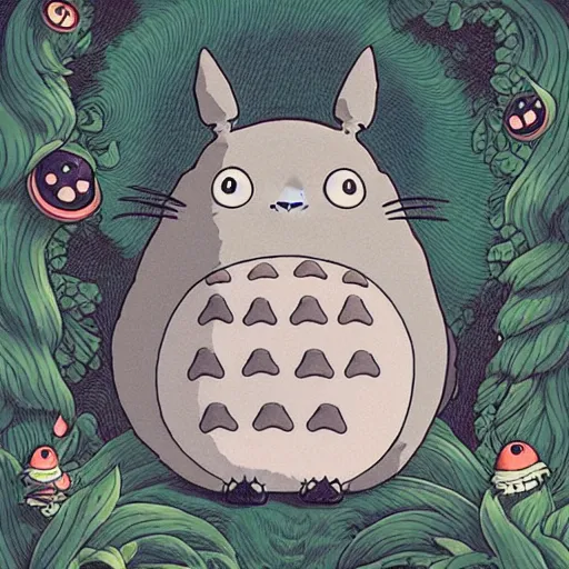 Prompt: Totoro, Studio Ghibli, Joe Fenton