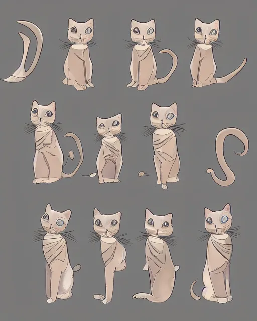 Image similar to fancy cat, a character model reference sheet