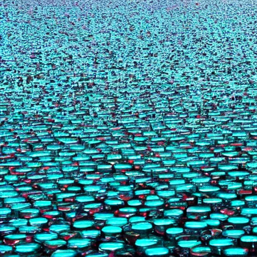 Image similar to sea with million bottles