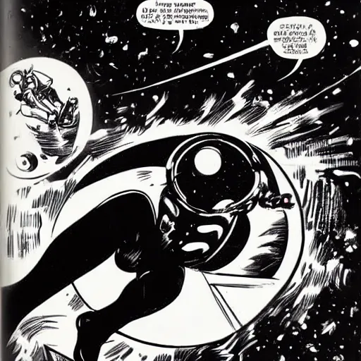 Prompt: space opera battle, art by wally wood