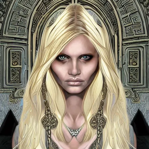 Prompt: abbey lee kershaw as emma frost, symmetrical facial features, 8 k intricate detail, golden ratio, in the style of pepe larraz, radiosity rendering,