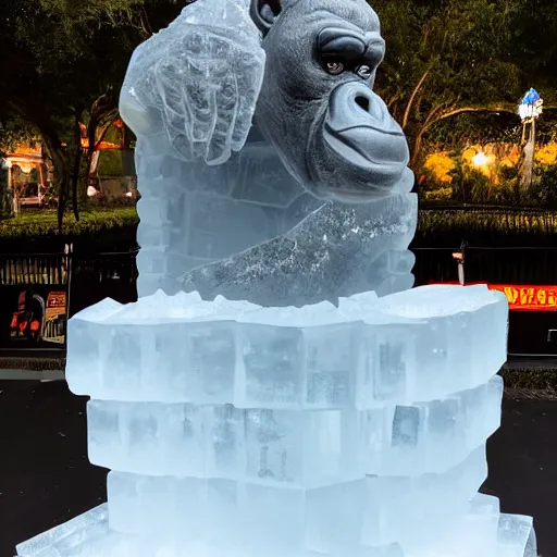 Image similar to ice sculpture of the 🦍