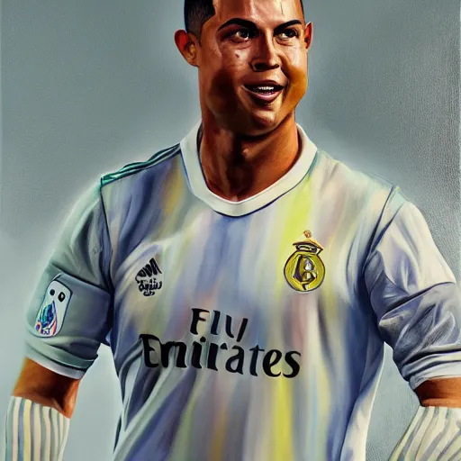 Image similar to a very detailed painting of ronaldo luis nazario de lima, by yasar vurdem by johannes wessmark, trending on artstation