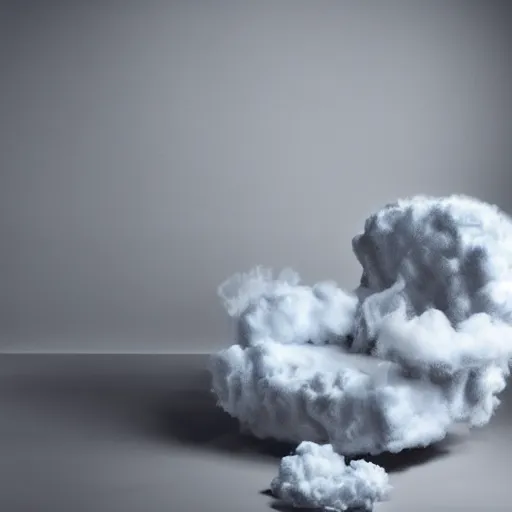 Prompt: a chair made out of clouds, studio lighting, very detailed, high quality photo