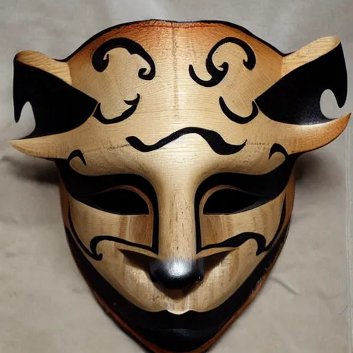 Image similar to beautiful kitsune wooden mask