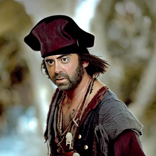 Prompt: still of xavi hernandez in pirates of the caribbean : the curse of the black pearl ( 2 0 0 3 )