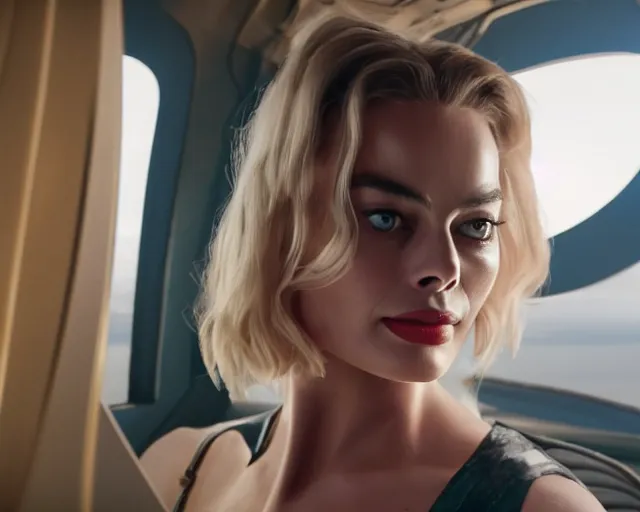 Image similar to a photo of margot robbie in the air jumping from a helicopter, hyper realistic faces, beautiful eyes, cinematic, long shot, hyper detailed, 8 5 mm photograph, 8 k resolution, film still, sharp lens, wide lens