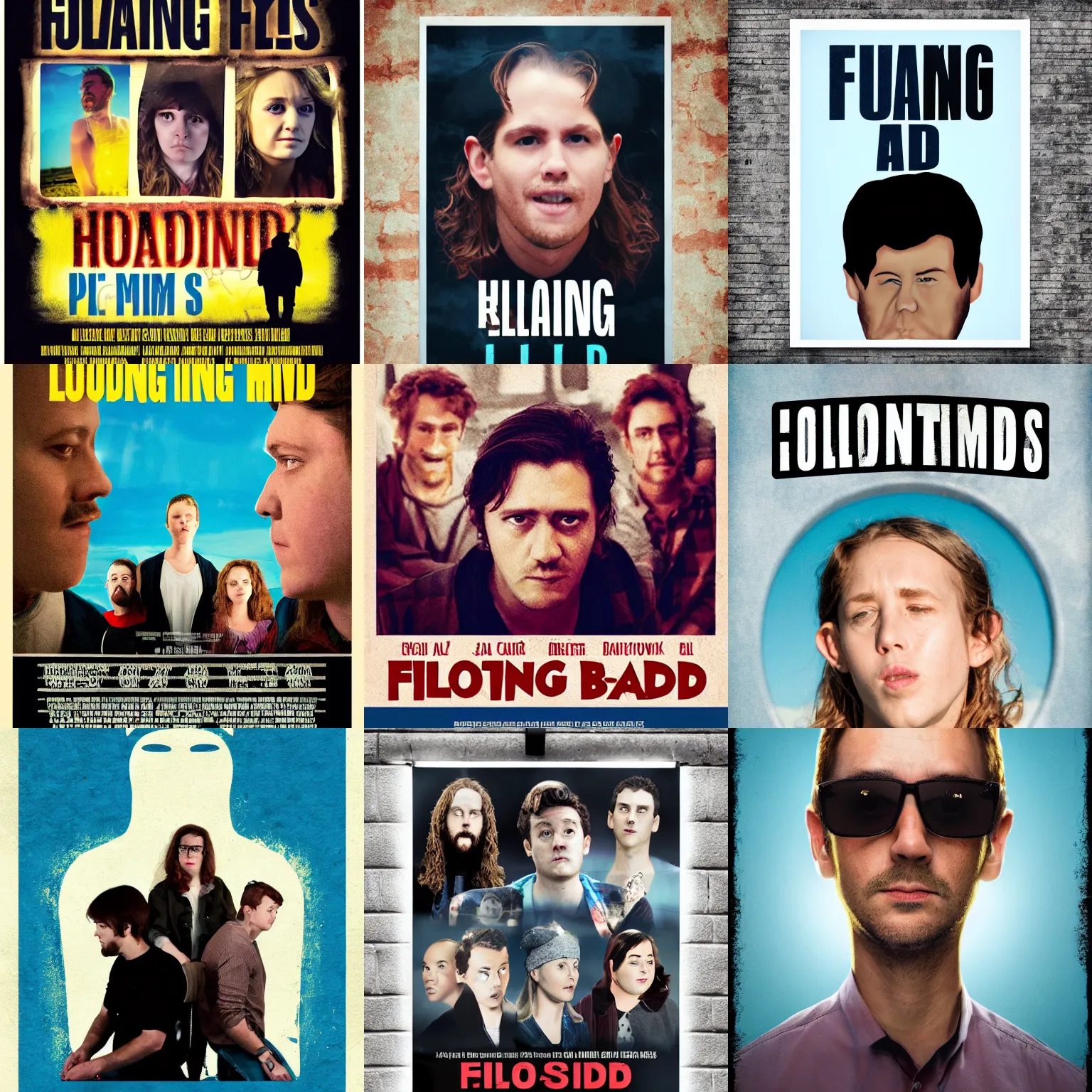 Prompt: floating heads style movie poster