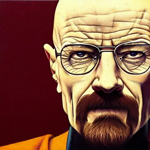 Image similar to walter white with no wrinkles, gerald brom