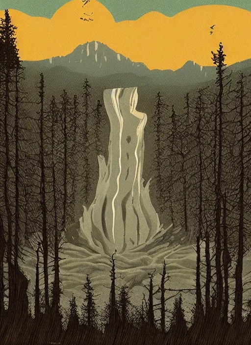 Prompt: Twin Peaks artwork by Otto Nielsen