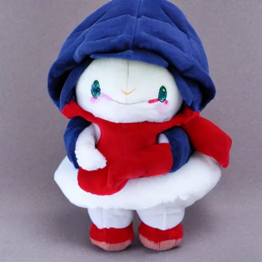 Prompt: cute fumo plush of a girl dressed for a winter snowstorm