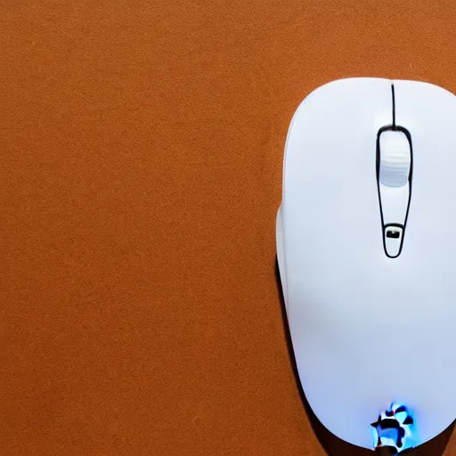 Image similar to A white computer mouse, designed by Apple, but actually ergonomically friendly
