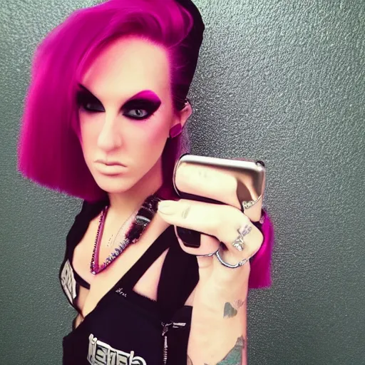 Prompt: 2 0 0 0 s selfie of jeffree star posing