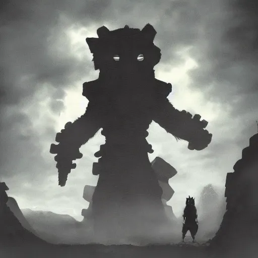 Prompt: cat in shadow of the colossus, by shadow of the colossus