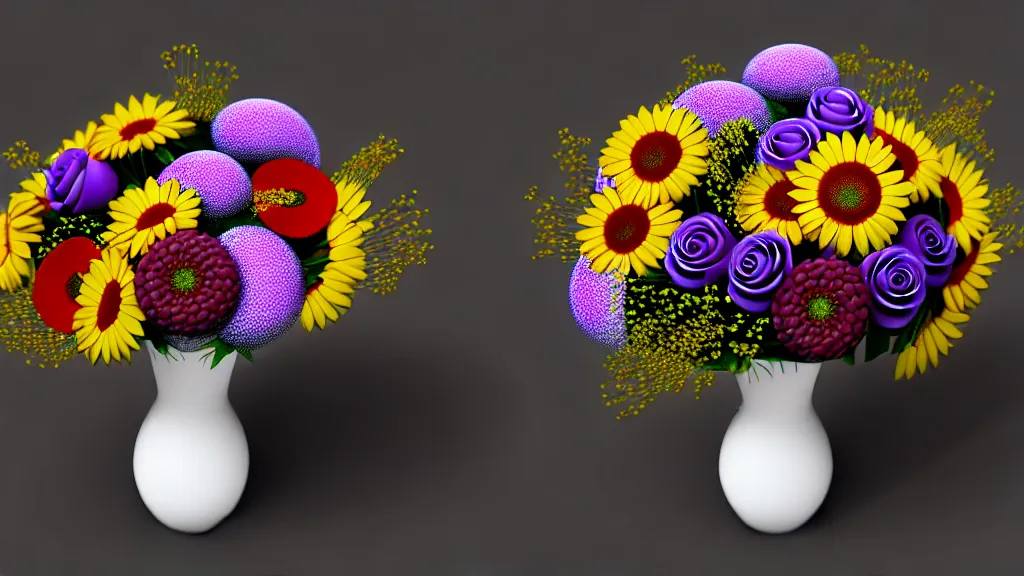 Prompt: bouquet of flowers in the style of junji ito hyperrealism 4k detail kinetic octane render sharpening