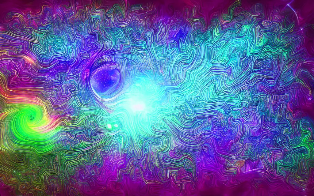 Prompt: god mind organic computer technological singularity, future perfect, award winning digital art extremely detailed, iridescent color scheme