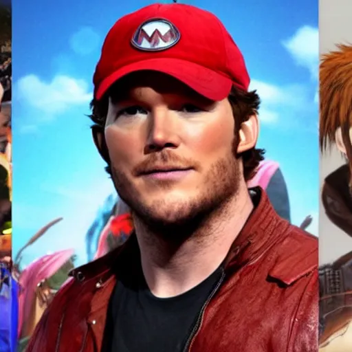 Prompt: Chris Pratt, Mario cosplay