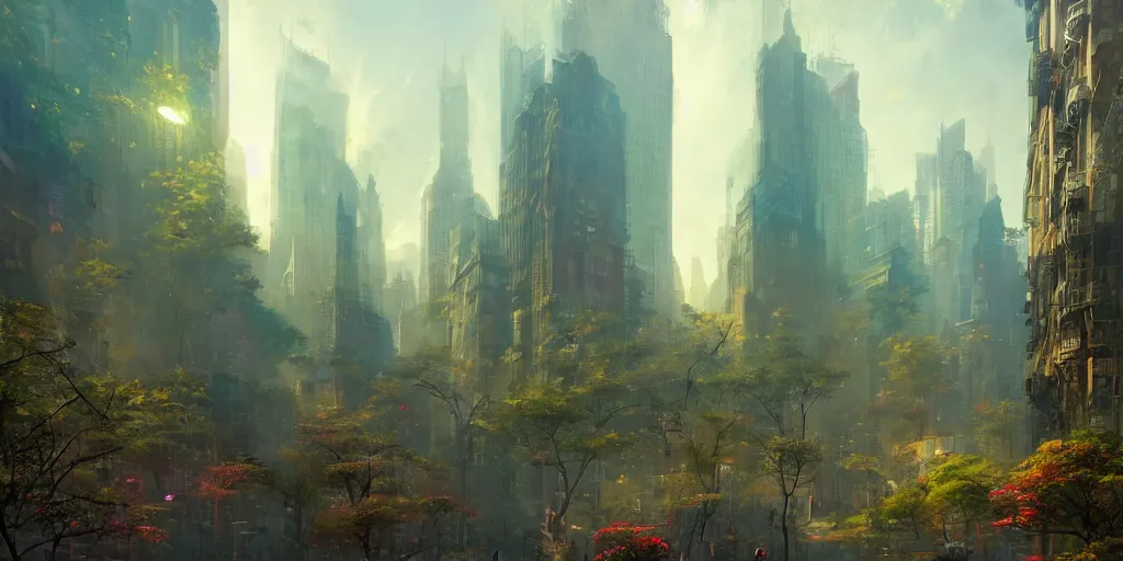 Solarpunk  City, Fantasy landscape, Eco city