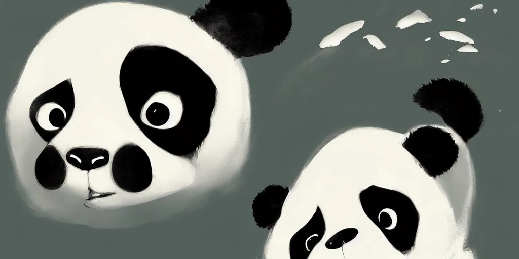 Image similar to “a lovely panda animation style. Concept art by Nico Marlet”