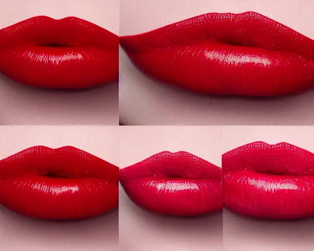 Image similar to big plump lips with red lipgloss reflecting