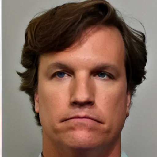 Image similar to tucker carlson mugshot