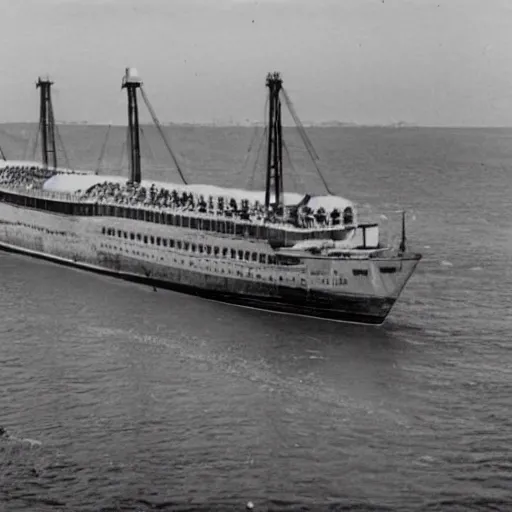 Prompt: large passenger ship arriving at the harbor of mombasa in march 1 9 2 5