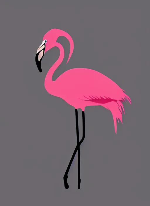 Image similar to silhouette of a flamingo, highly detailed, photorealistic, vector art, 8 k